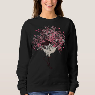 Sweatshirt Sakura Tree Cerisier Fleur Grue Oiseau Japonais Fl