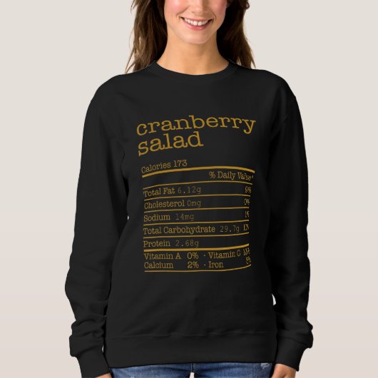 Sweatshirt Salade de canneberge - valeur nutritive correspond (Devant)