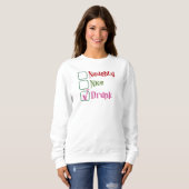 Sweatshirt Sale Noël méchante, gentille ou ivre (Devant entier)