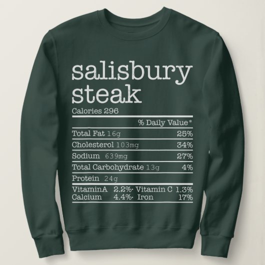 Sweatshirt Salisbury Steak Nutrition Fiches Thanksgiving Chri (Design devant)