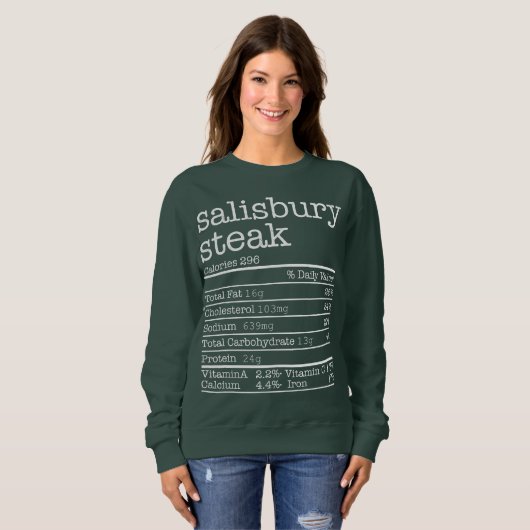 Sweatshirt Salisbury Steak Nutrition Fiches Thanksgiving Chri (Devant entier)