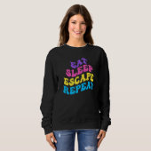 Sweatshirt Salle d'évasion Manger Dormir S'échapper Répéter p (Devant entier)