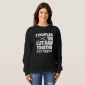 Sweatshirt Salon de coiffure Couple Coiffeur Coiffure Barbe C (Devant entier)