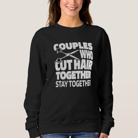 Sweatshirt Salon de coiffure Couple Coiffeur Coiffure Barbe C (Devant)
