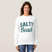 Sweatshirt Salty Beach Life Coastal Teal Ocean Graphic Print (Devant entier)