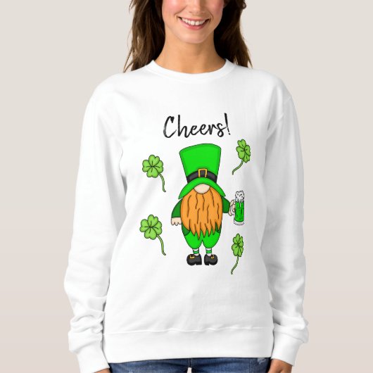 Sweatshirt Salue St Patrick's Day Leprechaun | Bière verte (Devant)