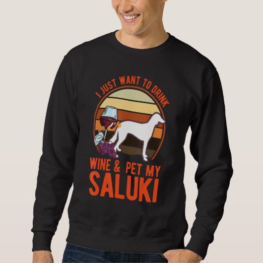 Sweatshirt Saluki And Wine Persian Greyhound Saluki (Devant)