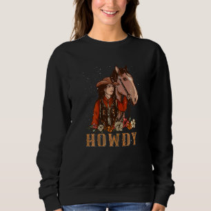 Sweatshirt Salut Cowgirl Western Country Sud Rodéo Vachère