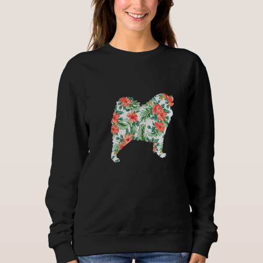 Sweatshirt Samoyed Aloha Hawaiian Dog (Devant)