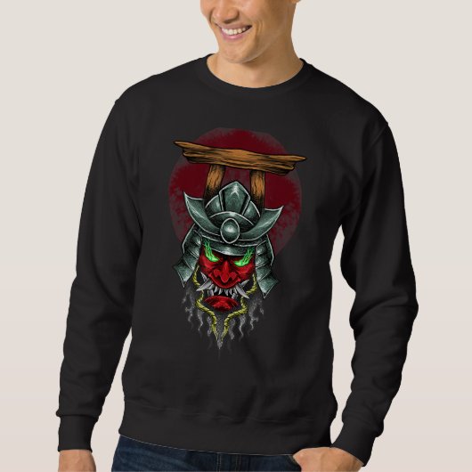 Sweatshirt Samurai Guerrier Japonais Bushido Dragon Oni Cheva (Devant)
