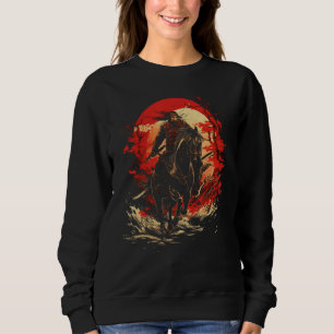 Sweatshirt Samurai Horseback équitation Guerrier Japon Graphi