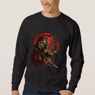 Sweatshirt Samurai Tiger Temple Japanese Samurai Tiger Anime 