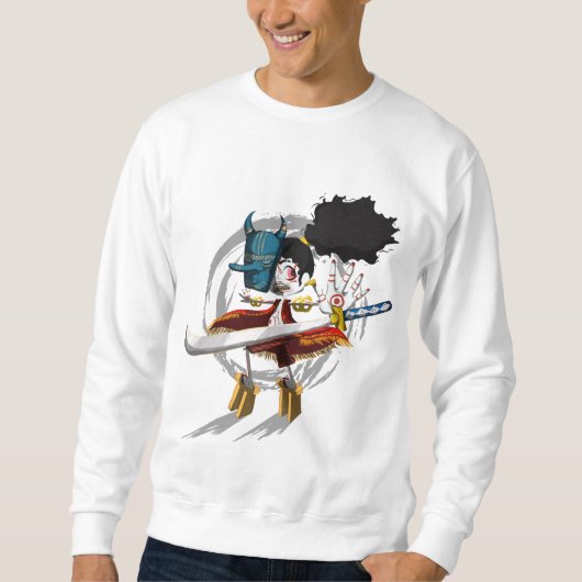 Sweatshirt Samurai Warrior Chibi Demon Mask (Devant)
