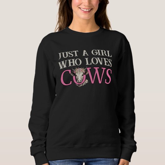 Sweatshirt S'AMUSER JUSTE UNE FILLE QUI AIME LES VACHES Weste (Devant)