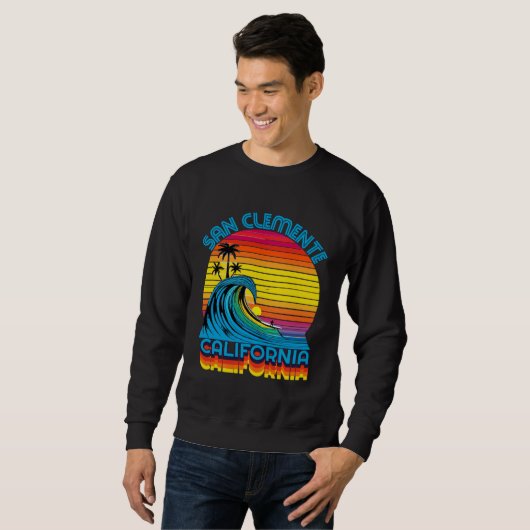 Sweatshirt San Clemente Retro Throwback Surf & Beach Souvenir (Devant entier)