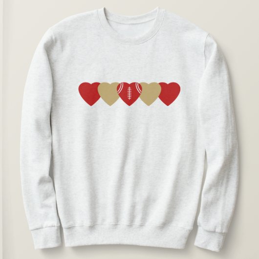 Sweatshirt San Francisco 49ers Heart Football Dark (Design devant)