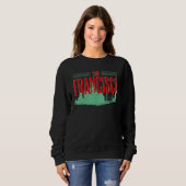Sweatshirt San Francisco California Skyline Silhouette Outlin (Devant entier)