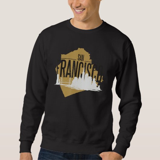Sweatshirt San Francisco California Skyline Silhouette Outlin (Devant)