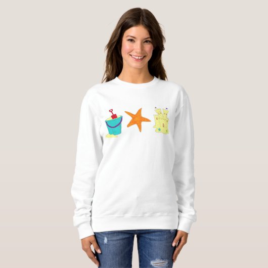 Sweatshirt Sandcastle Sand Castle Starfish Pail Beach Océan (Devant entier)