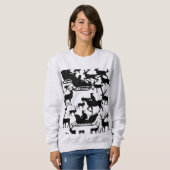 Sweatshirt Santa and deer chrismas sweat-shirt for ladies  (Devant entier)