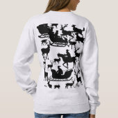 Sweatshirt Santa and deer chrismas sweat-shirt for ladies  (Dos)