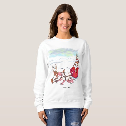 Sweatshirt Santa Claus Coup d'sweatshirt blanc (Devant entier)