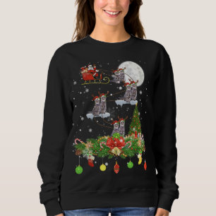 Sweatshirt Santa Claus équitation Chat Reindeer Sleigh Jour d