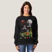 Sweatshirt Santa Claus équitation Chat Reindeer Sleigh Jour d (Devant entier)