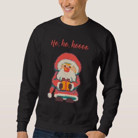 Sweatshirt Santa, Claus Ho, Ho, Pixelart, Pixel Art (Devant)