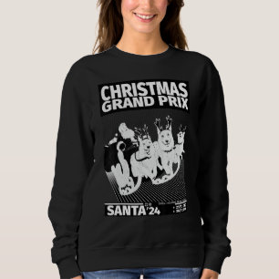 Sweatshirt Santa Claus Sleigh Racing Retro Xmas Motor Sport A