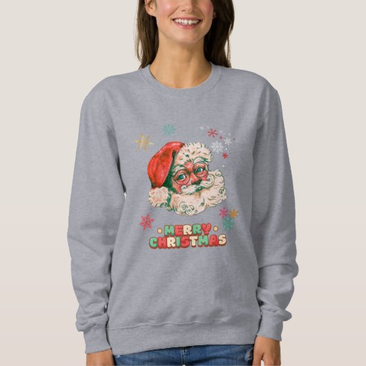 Sweatshirt Santa Clause vintage Joyeux Noël (Devant)