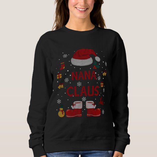 Sweatshirt Santa Costume Nana Claus Xmas Pyjama (Devant)
