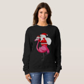 Sweatshirt Santa Flamingo Floatie Funny Christmas July Summer (Devant entier)