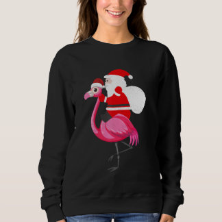 Sweatshirt Santa Flamingo Floatie Funny Christmas July Summer