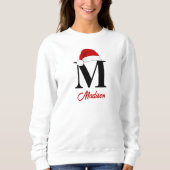 Sweatshirt Santa Hat Custom Monogramme Famille Noël (Devant)