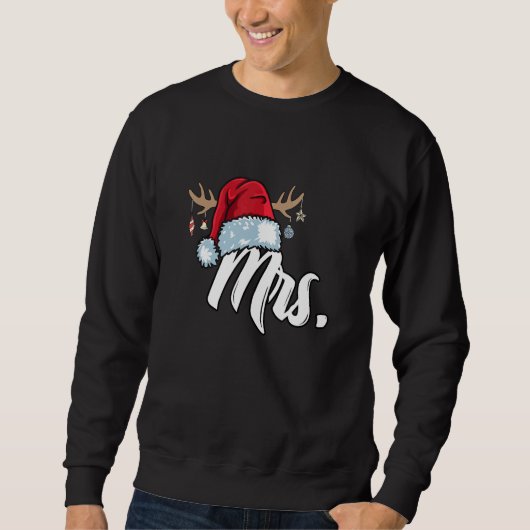 Sweatshirt Santa Hat Mrs Partner Outfit For Christmas (Devant)