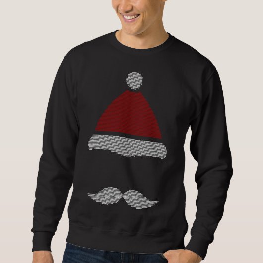 Sweatshirt Santa Hat Mustache Noël laid (Devant)