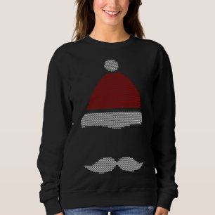 Sweatshirt Santa Hat Mustache Noël laid