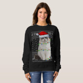 Sweatshirt Santa Hat Ragdoll Chat Xmas Éclairage Laid Ragdoll (Devant entier)