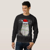 Sweatshirt Santa Hat Ragdoll Chat Xmas Éclairage Laid Ragdoll (Devant entier)