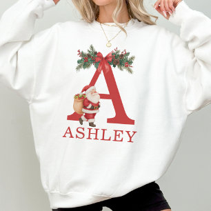 Sweatshirt Santa Monogrammé et Nom Famille Assortis
