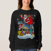 Sweatshirt Santa Riding Dinosaur Rex Christmas  Xmas 2 (Devant)