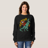 Sweatshirt Santa Riding Dinosaur rex Christmas Xmas Kids Boys (Devant entier)
