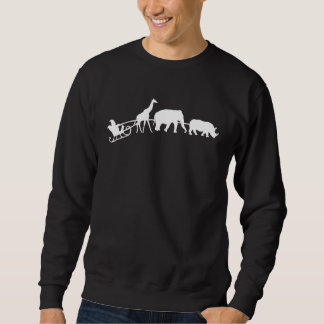 Sweatshirt Santa s Sleigh Giraffe Rhino Elephant Zookeeper Ch