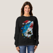 Sweatshirt Santa Shark Christmas Lights Sharkma Tree Xmas Bo (Devant entier)