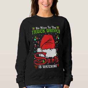 Sweatshirt Santa Xmas Pyjama Sois Sympa Avec Le Conducteur De