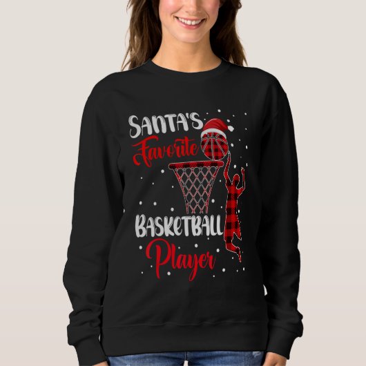 Sweatshirt Santa's Favorite Basketball Player Christmas Quote (Devant)