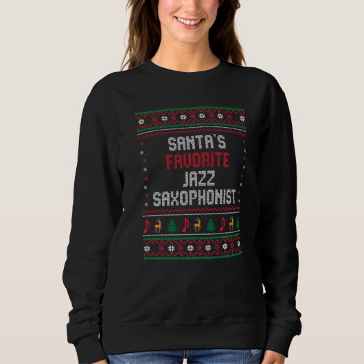 Sweatshirt Santas Favorite Jazz Saxophonist  jazz saxophon Ch (Devant)