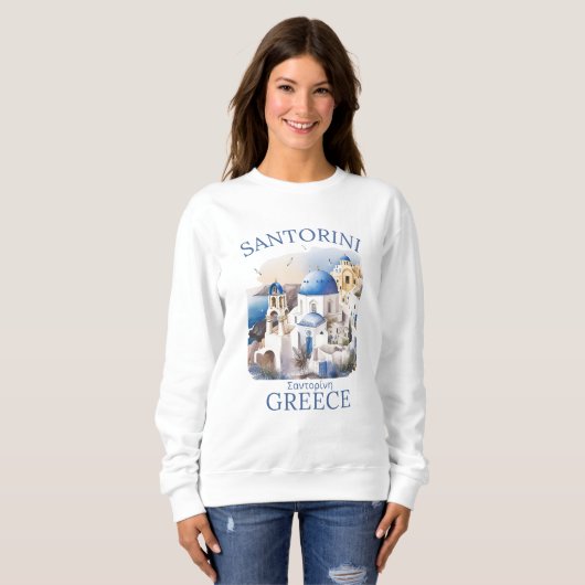 Sweatshirt Santorini Greece Beautiful Paradise (Devant entier)