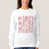 Sweatshirt Sapin de Noël rose Coquette (Devant)